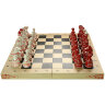 Шахматы деревянные с росписью Бело-красные, Вятские